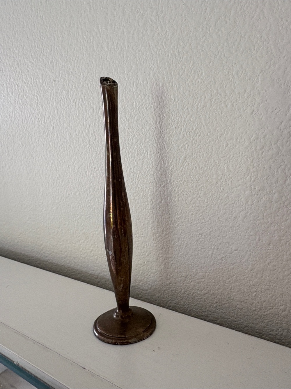 Vintage Brass Bud Vase - Brown Brass Finish